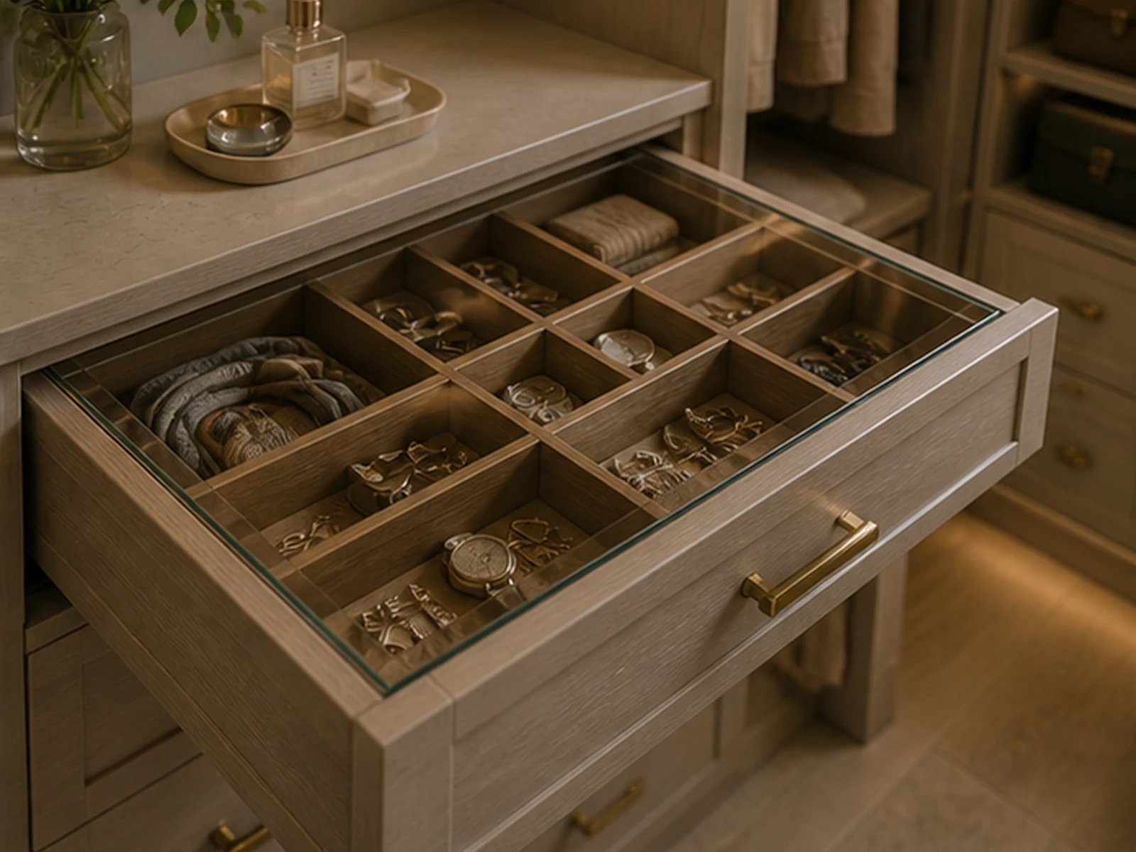 Accessory drawer interior detail — bedroom storage inspiration