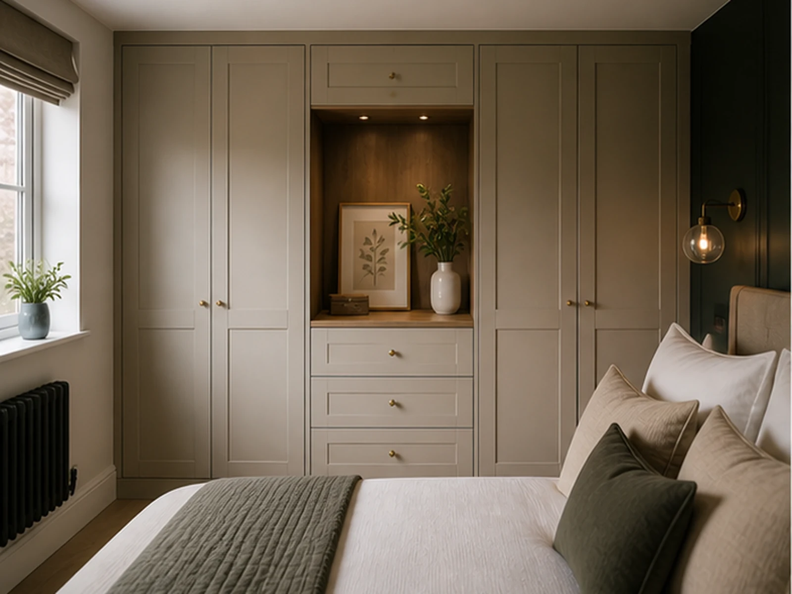 Bedroom fitted storage detail — design-led fitted furniture imagery