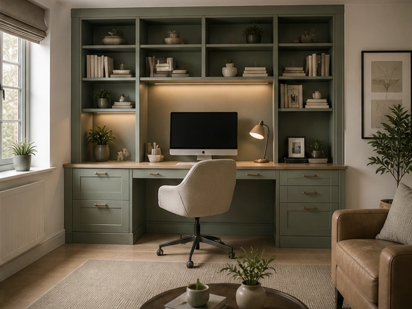 Completed fitted home office — example fitted furniture style