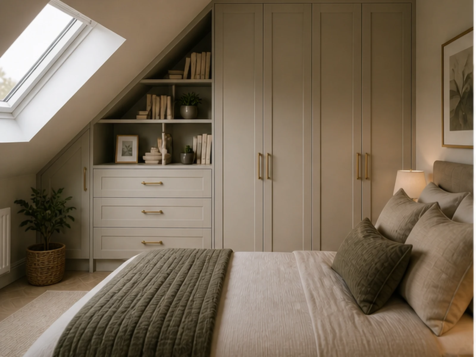 Loft bedroom fitted storage — awkward space inspiration